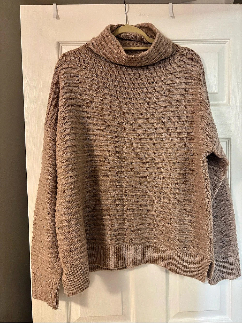 Madewell Donegal Inland Turtleneck Sweater Speckled Mauve XL